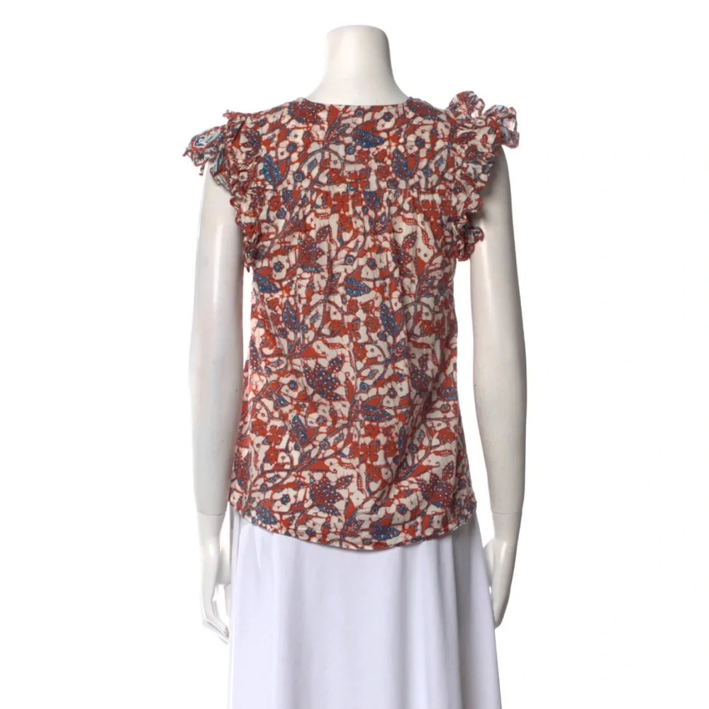 Anthropologie Love The Label Vineyard Ruffled Blouse Mabel Rust bohemian - Picture 3 of 10